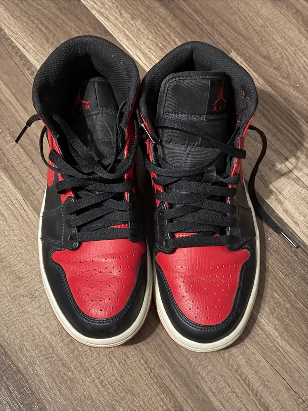 Jordan Men’s Black and Red High-Top Basketball Shoes